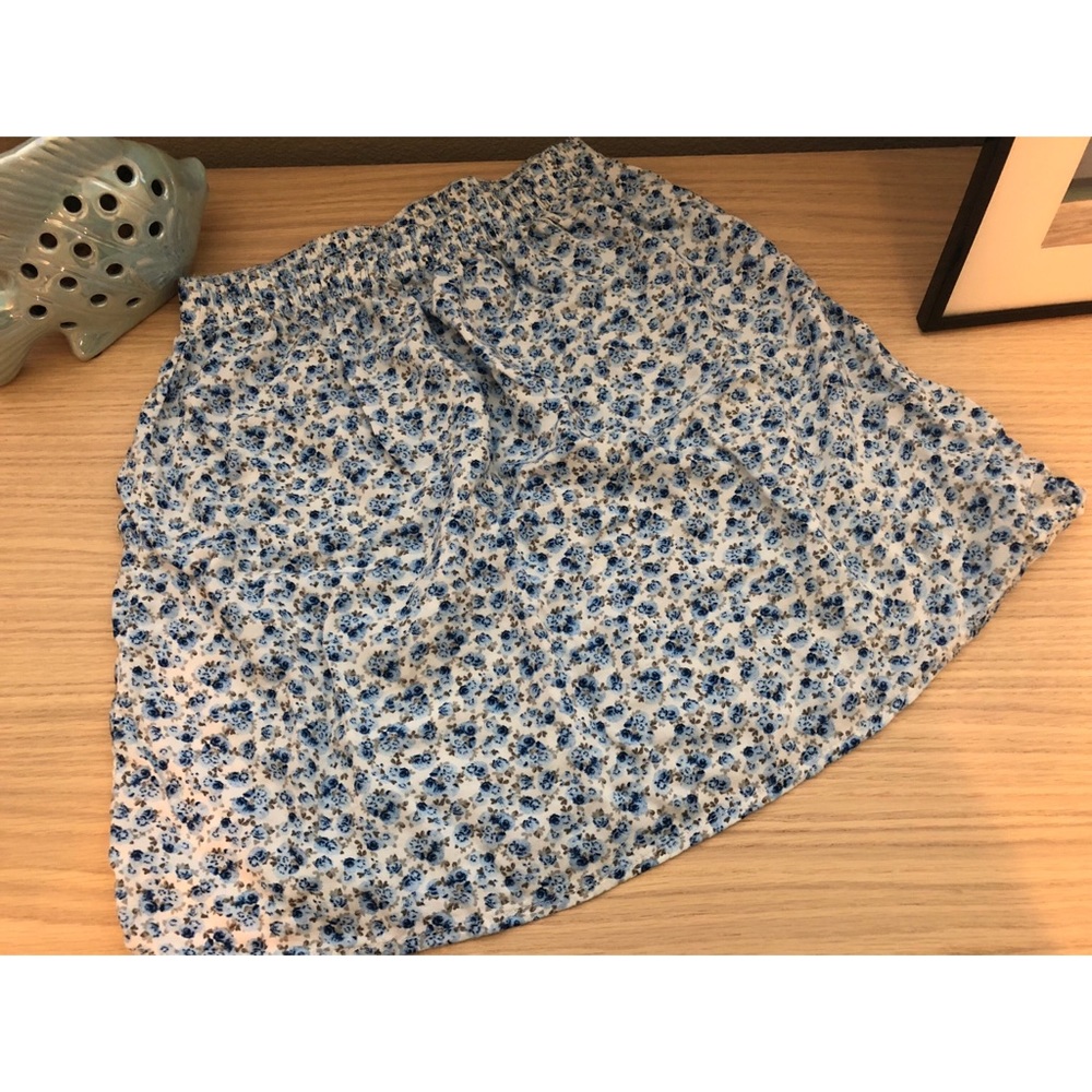 Blue & White Floral Skirt